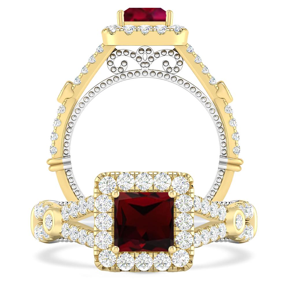 Yellow Gold - Garnet