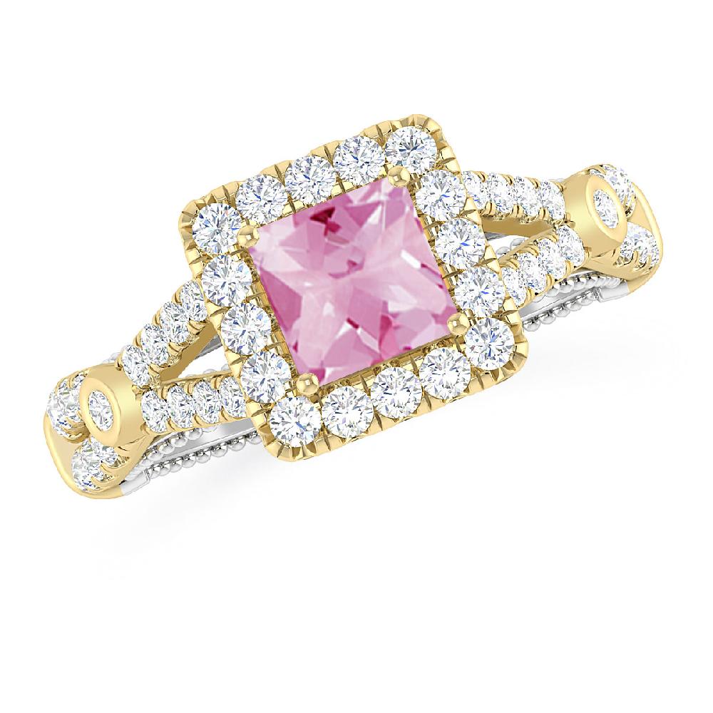 Yellow Gold - Pink Tourmaline