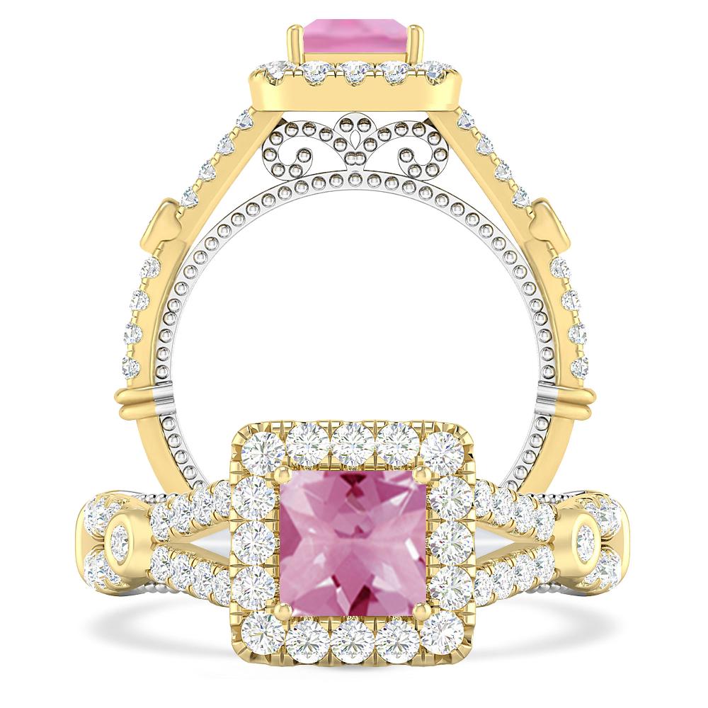 Yellow Gold - Pink Tourmaline