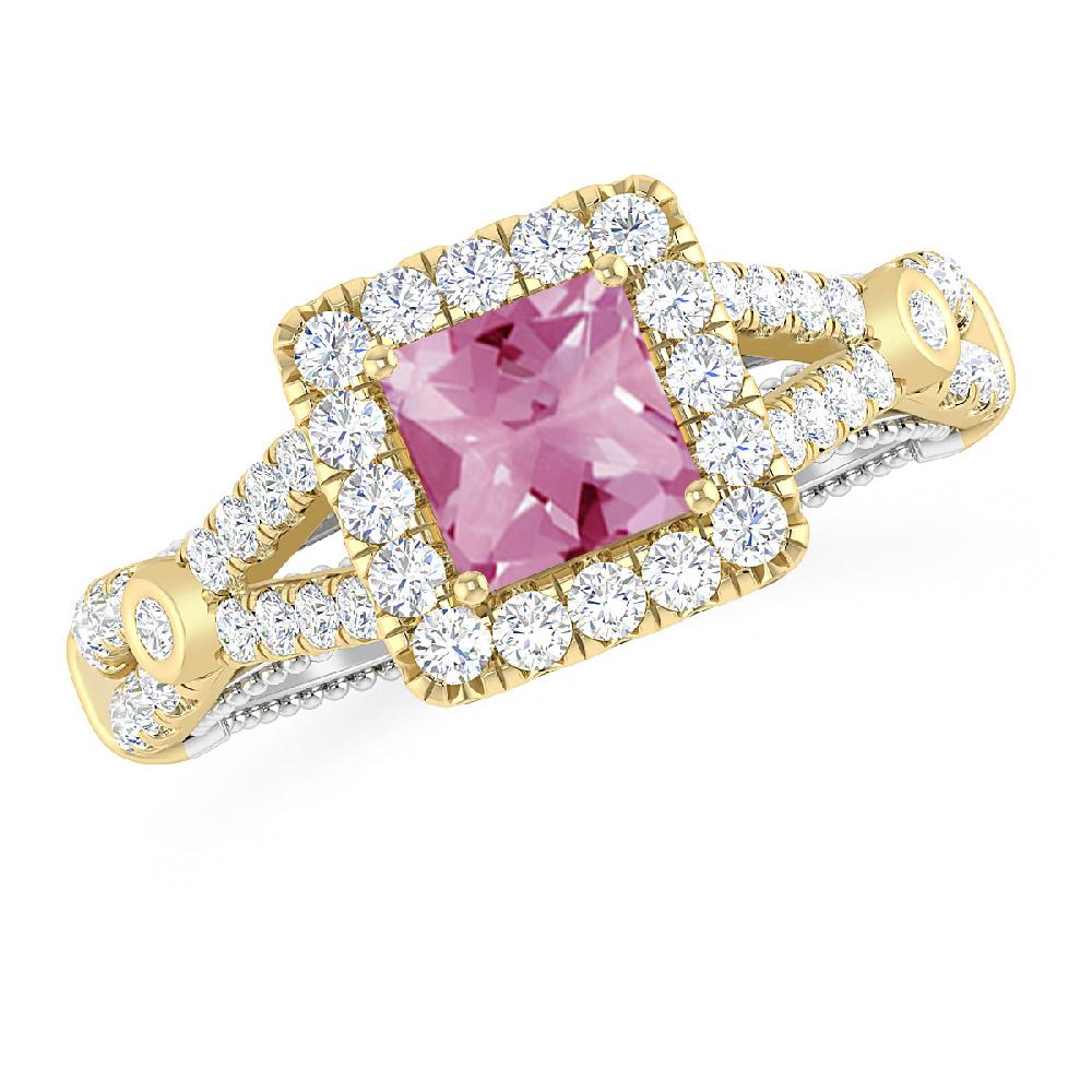 Yellow Gold - Pink Tourmaline