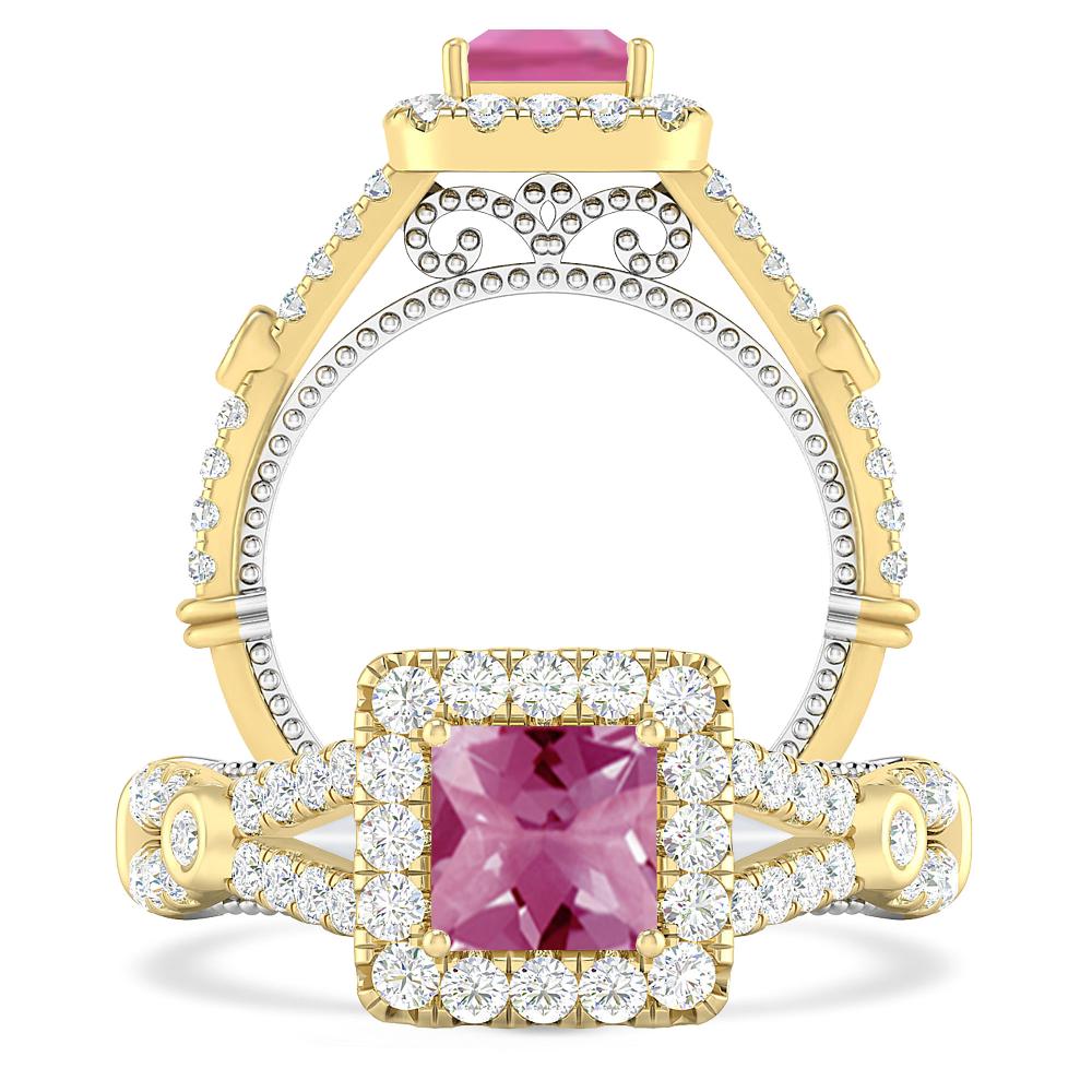 Yellow Gold - Pink Tourmaline