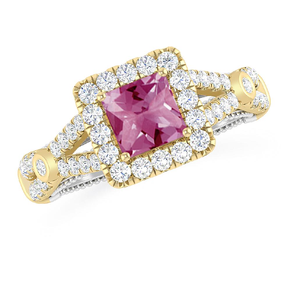 Yellow Gold - Pink Tourmaline