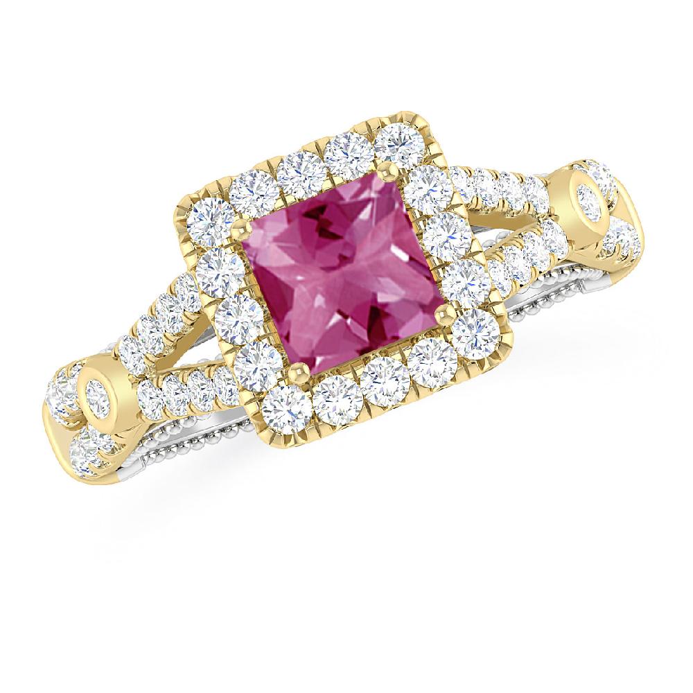 Yellow Gold - Pink Tourmaline