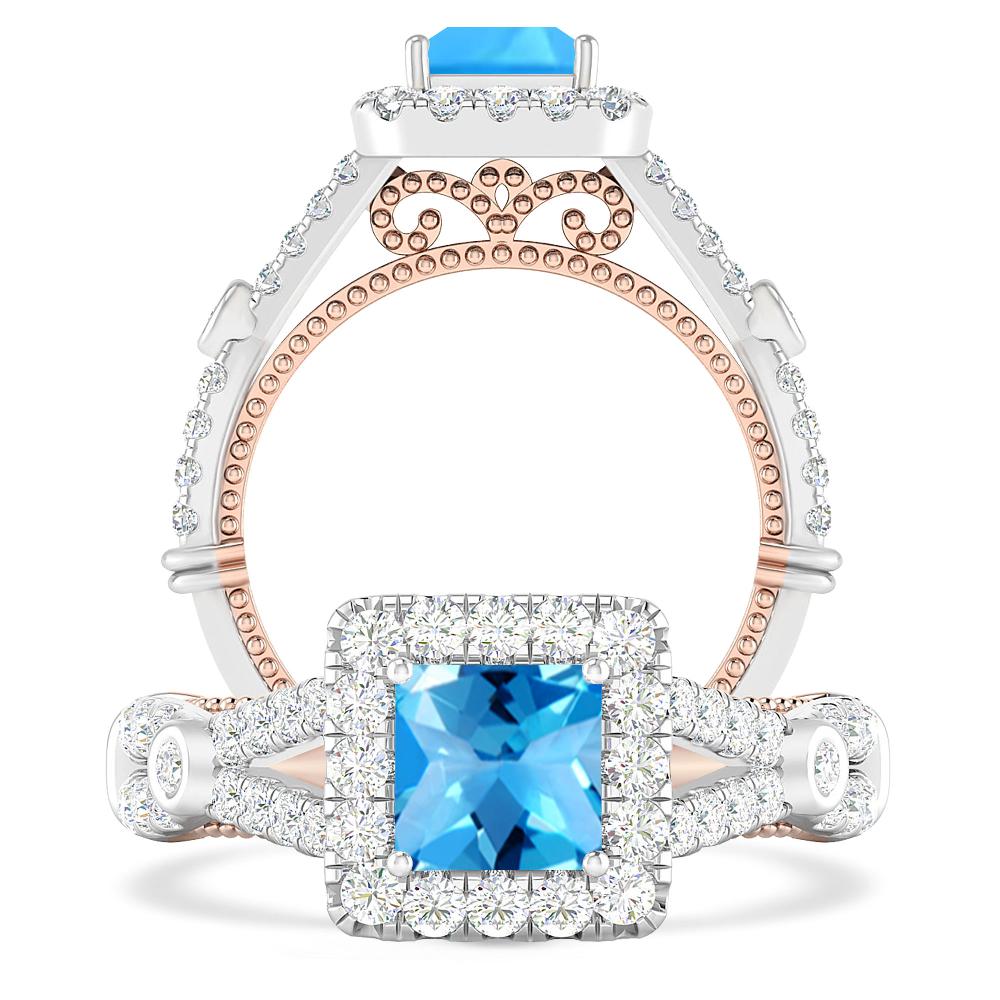 White Gold - Blue Topaz