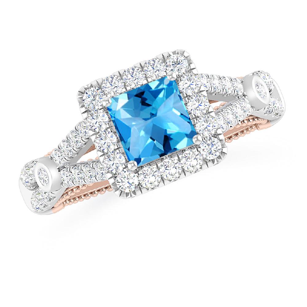 White Gold - Blue Topaz