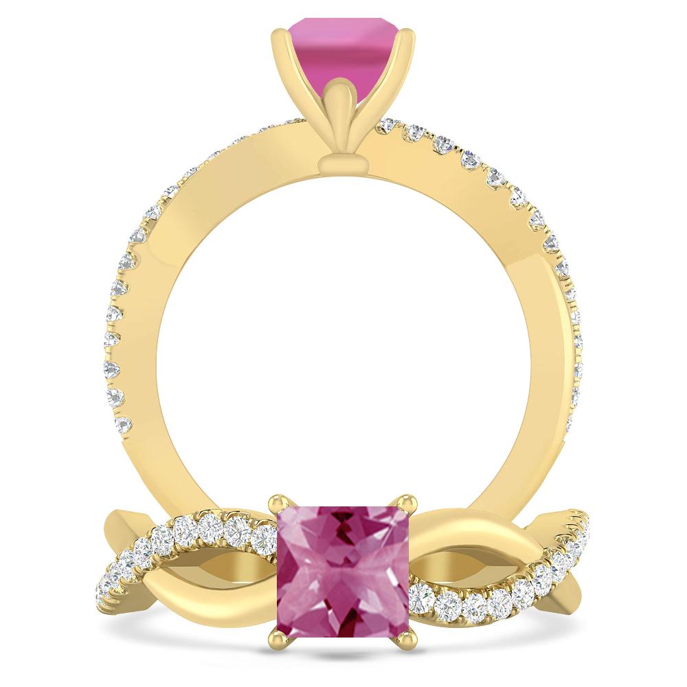 Yellow Gold - Pink Tourmaline