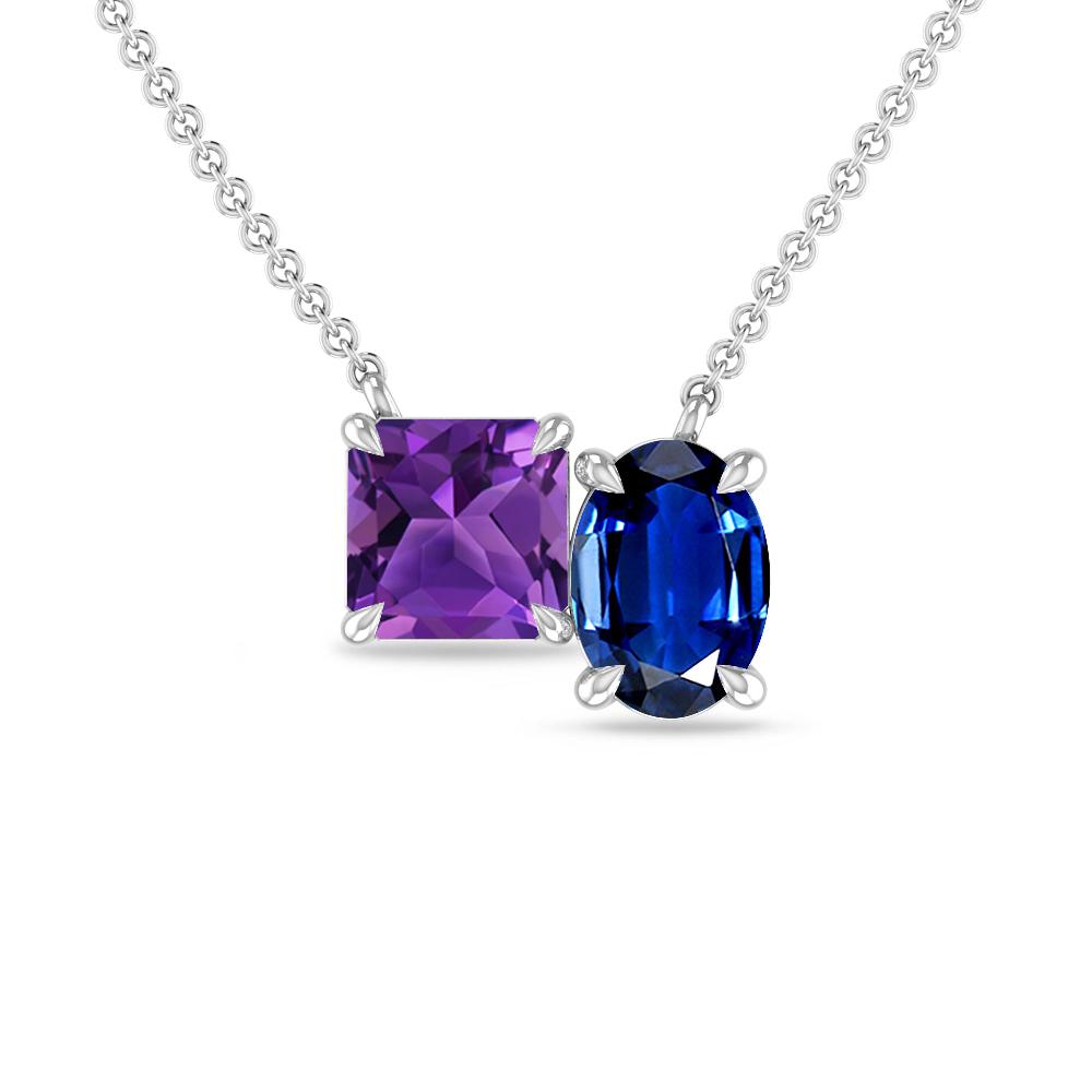 White Gold - Amethyst - Sapphire